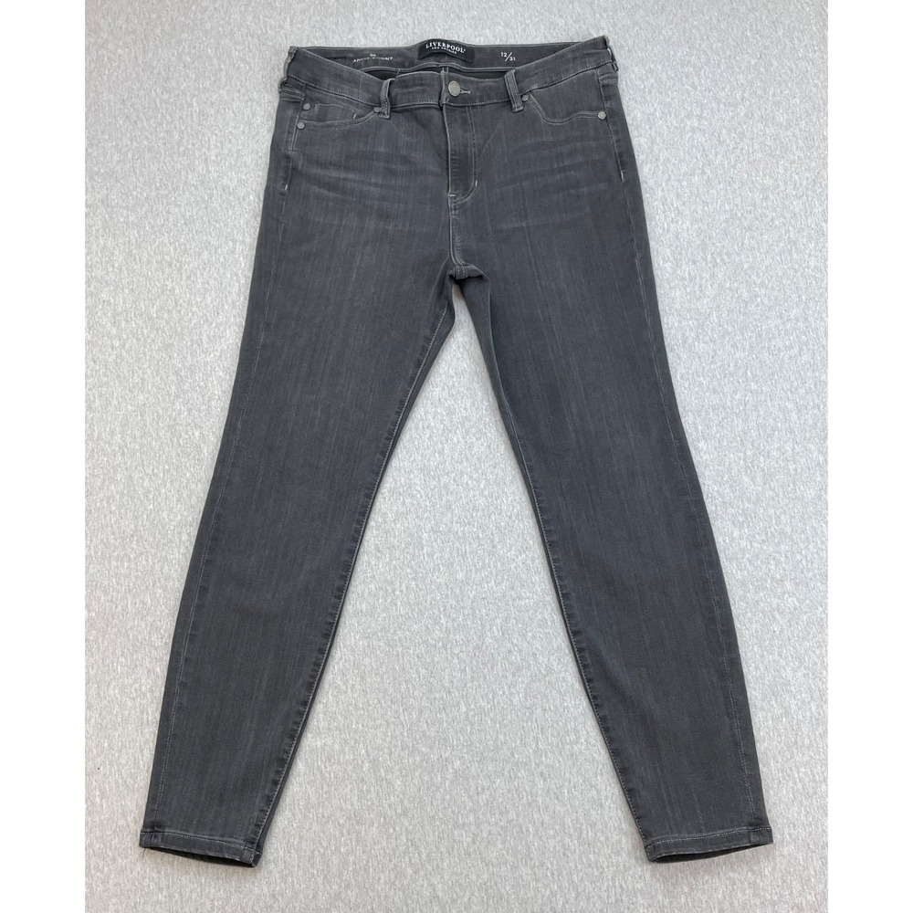 Liverpool Jeans Womens 12/31 Black Cotton Blend Stretch Ankle Skinny